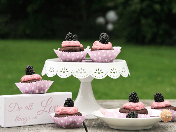 Brombeer Schokoladen Cupcakes