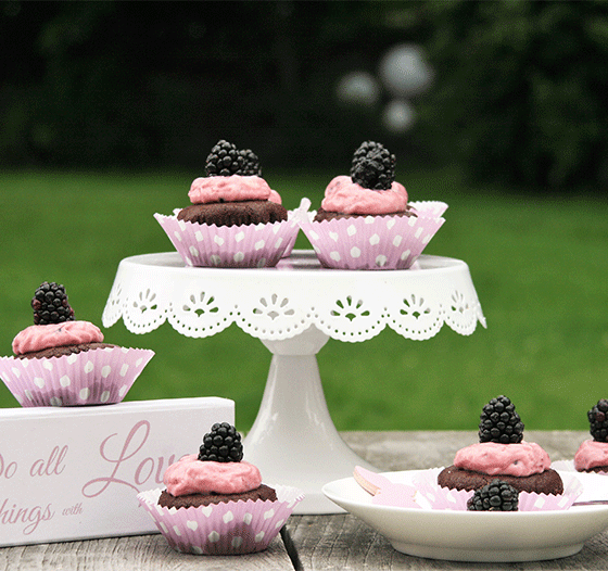 Brombeer Schokoladen Cupcakes
