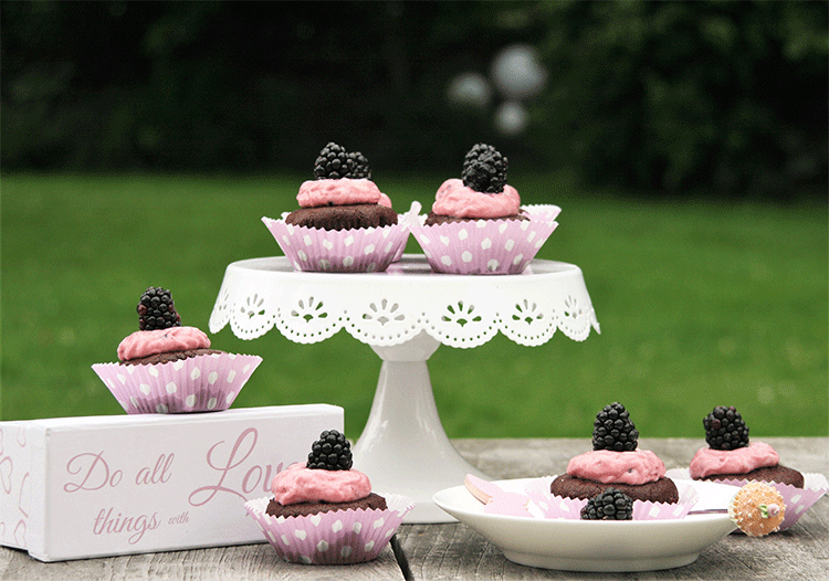 Brombeer Schokoladen Cupcakes