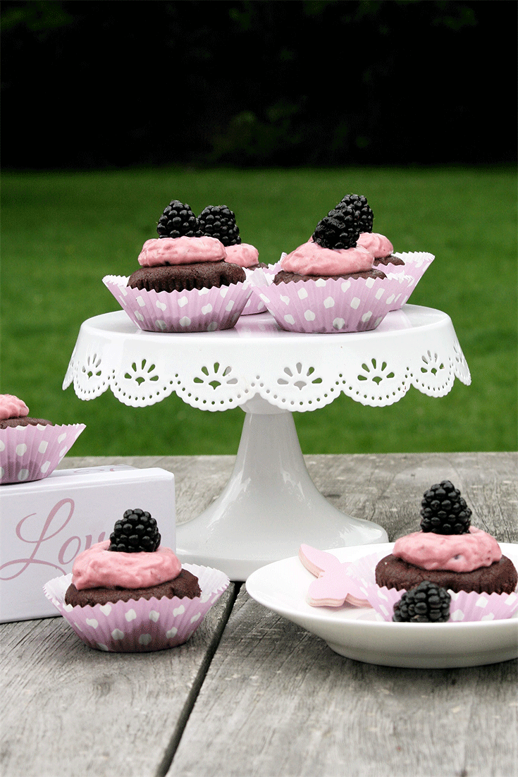 Brombeer Schokoladen Cupcakes