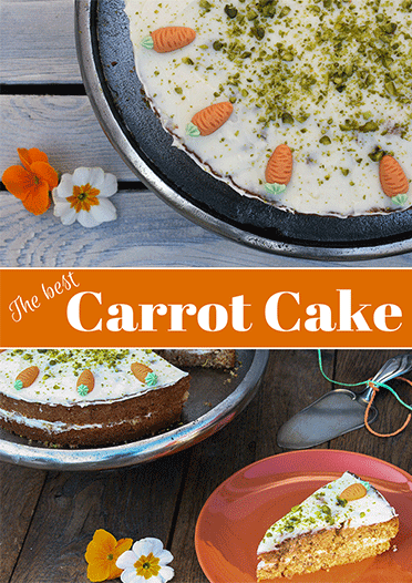 Saftiger Carrot Cake mit Frischkäsefrosting Pinterestpost