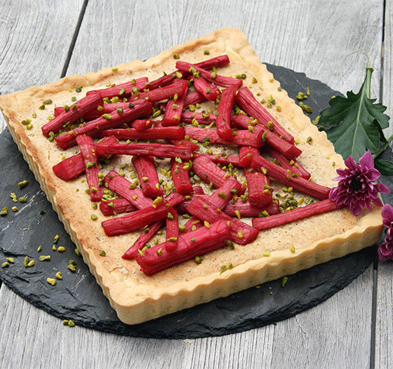 Frangipane-Tarte mit Rhabarber