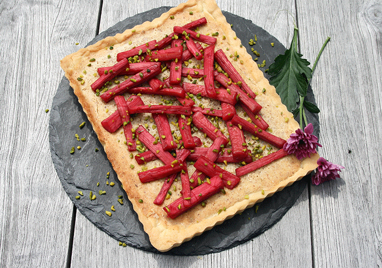 Frangipane-Tarte mit Rhabarber