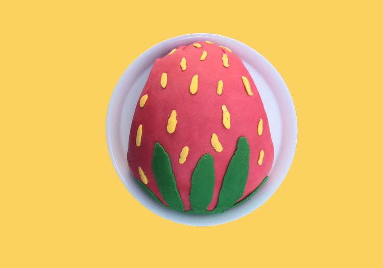 Schokokuchen mit Erdbeerpüree im Erdbeerlook (Fondant) | Küchenmomente