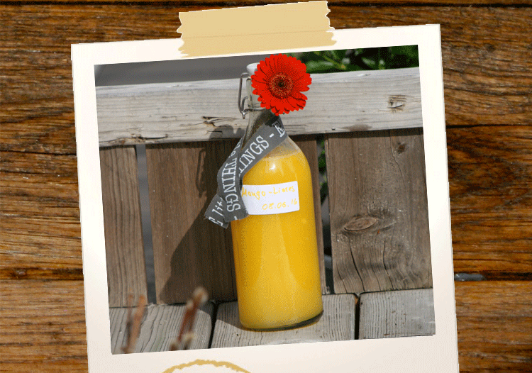 Mangolimes in Flasche