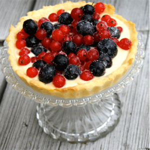 Detail Tartelette mit gezuckerten Johannisbeeren