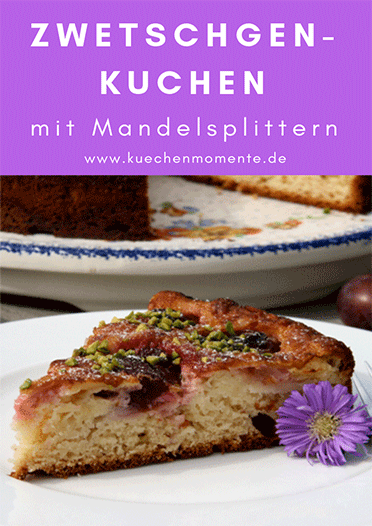 Zwetschgenkuchen aus Hefeteig mit Mandeln