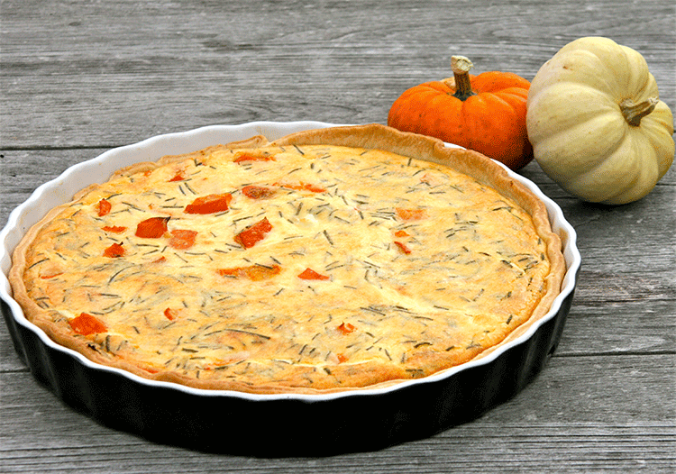 Kürbis-Tarte mit Fetakäse