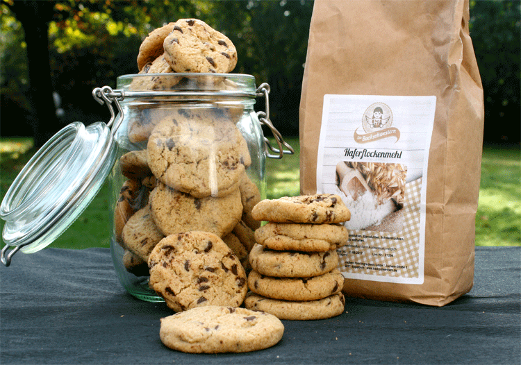 Haferflockenmehl Cookies mit Schokolade