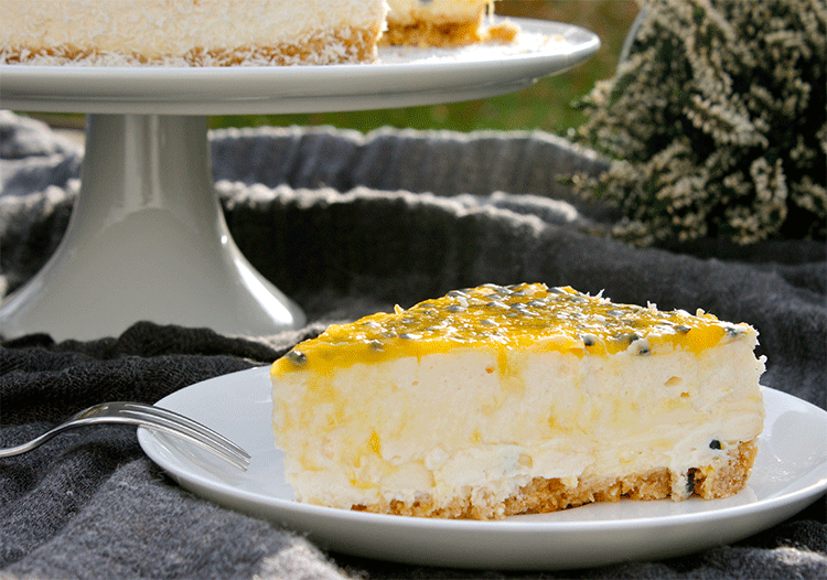 Maracuja Cheesecake mit Kokos