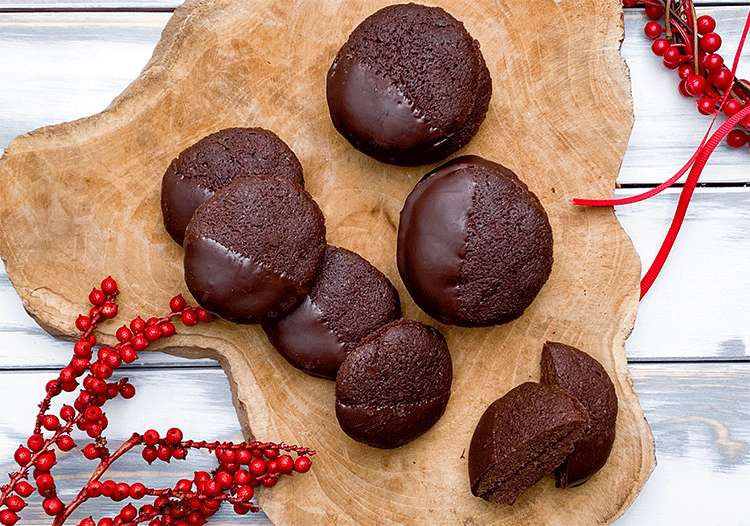 Schokoladenplätzchen gefüllt Neapolitaner