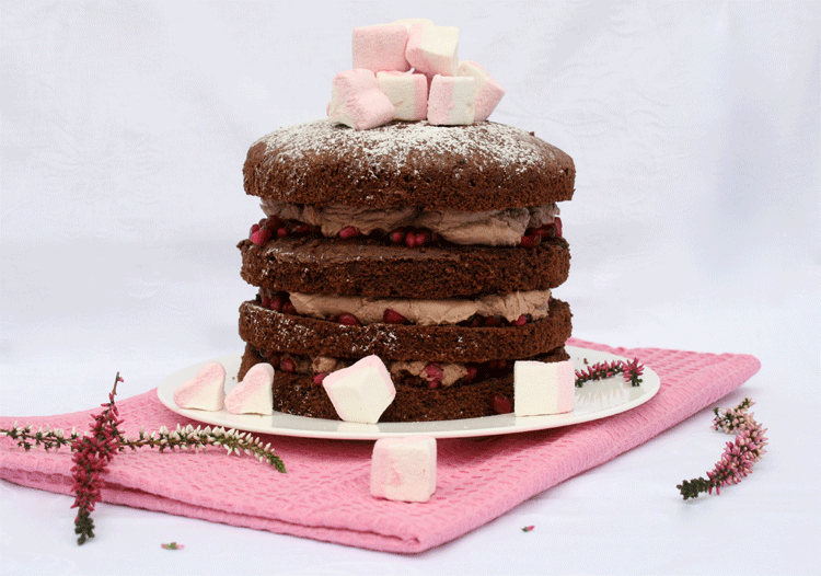 Zimt-Granatapfel-Torte