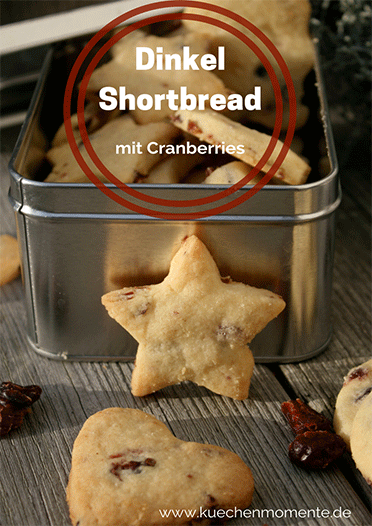 Shortbread mit Cranberries aus Dinkelmehl