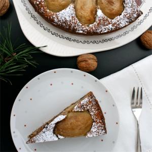 Birnenkuchen mit Schoko und Walnuss