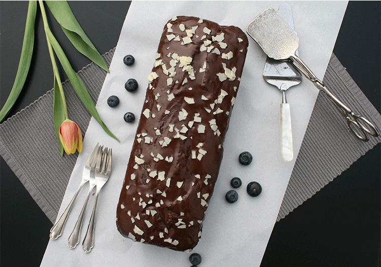 Schokokuchen mit Blaubeeren