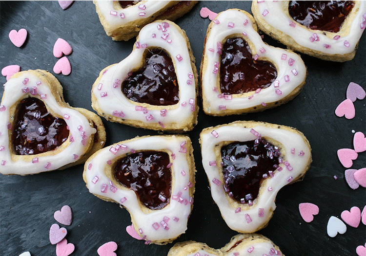 Gefüllte Valentinskekse vegan