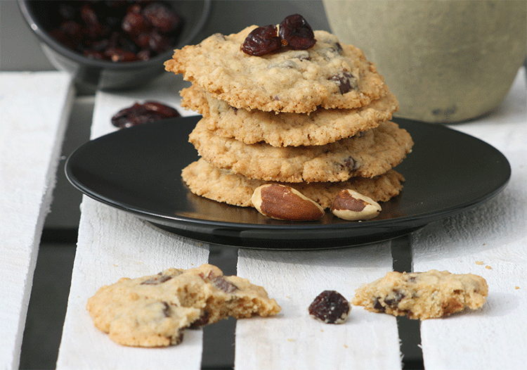 Paranuss Cranberry Cookies mit Haferflocken - Küchenmomente