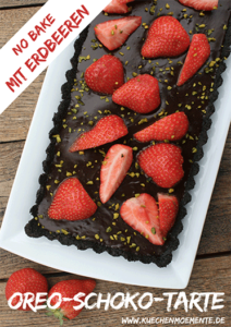 No bake Schokotarte mit Erdbeeren