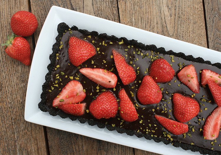 Ohne Backen - Oreo Schokotarte mit Erdbeeren