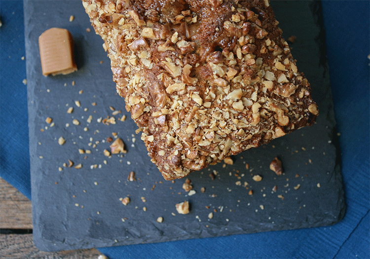 Banana Walnut Caramel Bread