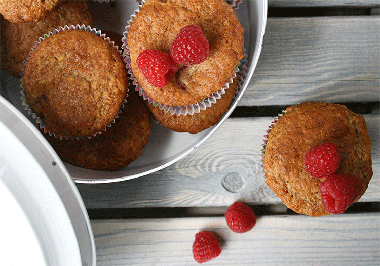 Himbeer Haferflocken Muffins