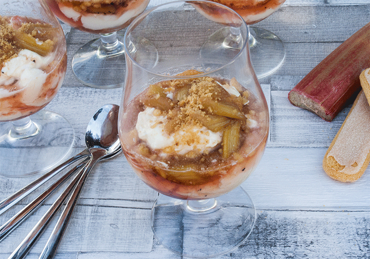 Schichtdessert mit Rhabarber