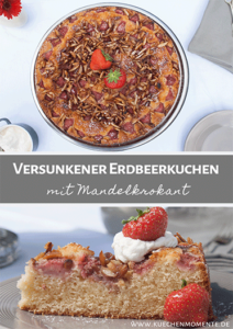 Versunkener Erdbeerkuchen Pinterestpost