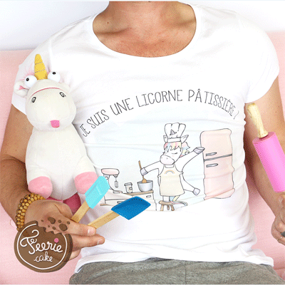 Einhorn T-Shirt "Backendes Einhorn"