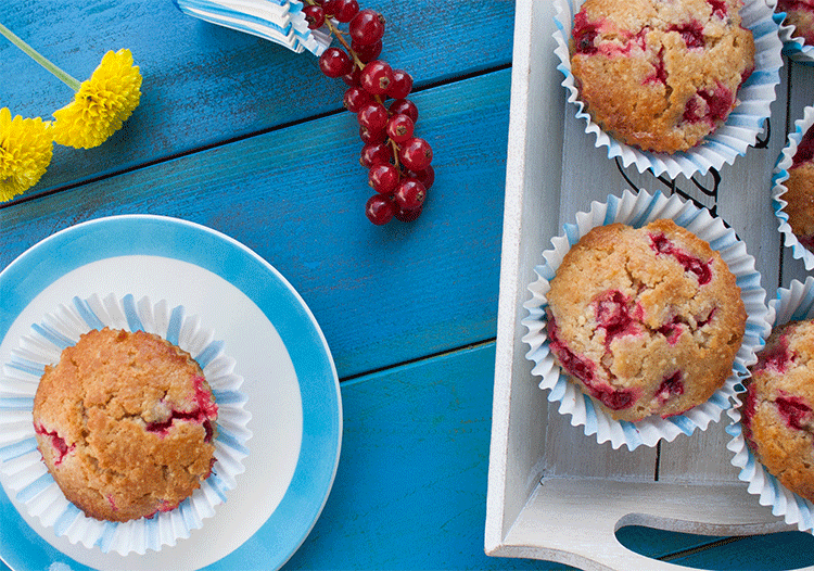 Schnell gemacht und richtig lecker - Johannisbeer: Mandel-Muffins