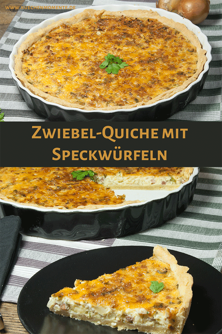 Zwiebel-Quiche mit Speckwürfeln Pinterestpost