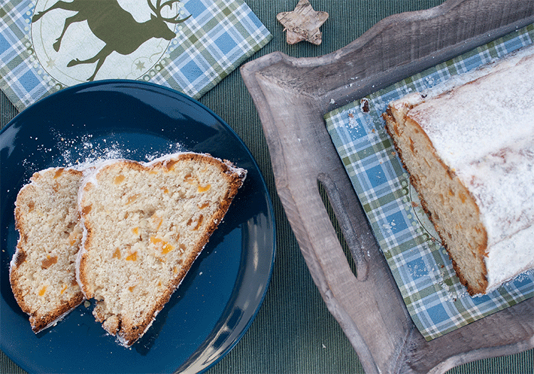 Stollen ohne Rosinen mit Aprikosen