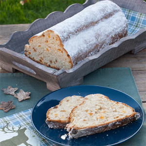 Quarkstollen mit getrockneten Aprikosen