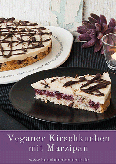 Veganer Kirschkuchen mit Marzipan