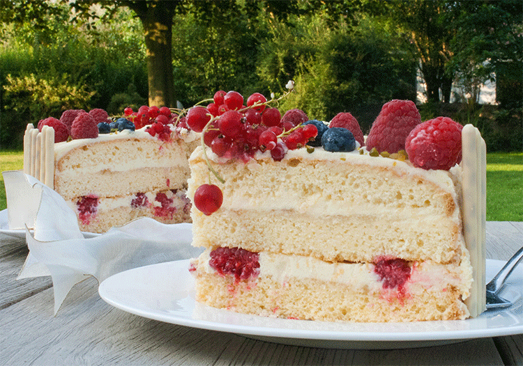 Tortenstück Prosecco-Torte