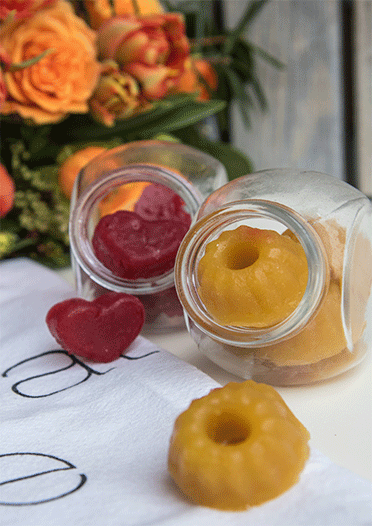 Zuckerfrei Fruchtgummis aus Himbeeren und Mango