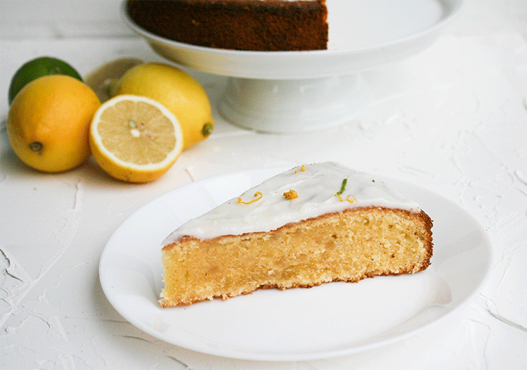 Dänischer Zitronenkuchen mit Marzipan