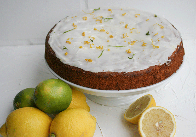 Zitronenkuchen mit Marzipan