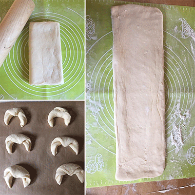 Croissants Herstellung Collage