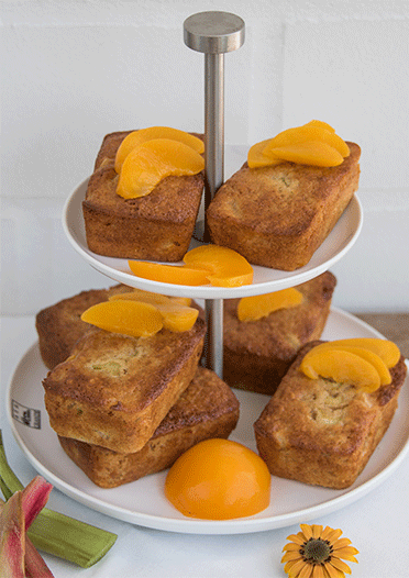 Pfirsich Rhabarber Minikuchen - Küchenmomente
