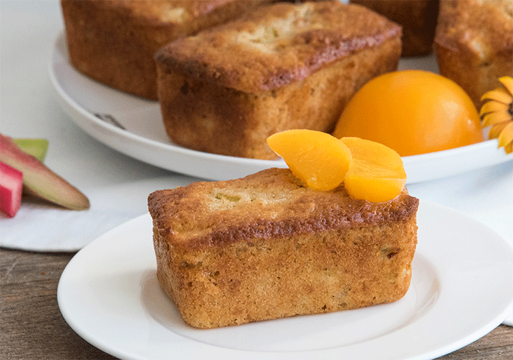 Pfirsich Rhabarber Minikuchen - Küchenmomente