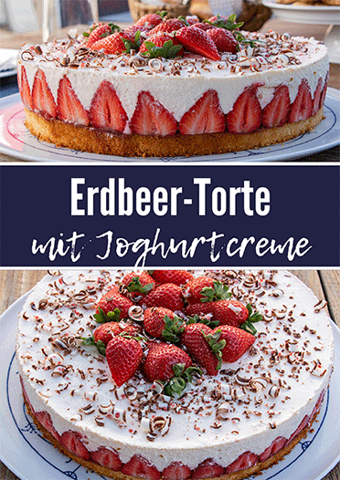 Erdbeer-Torte mit Joghurtcreme Pinterestpost