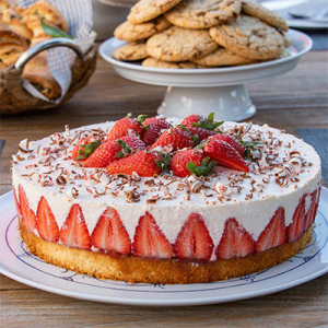 Erdbeer-Torte mit Frischkäse-Joghurt-Creme