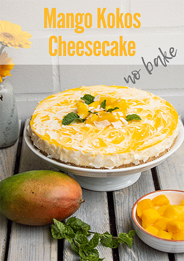 Mango Kokos Cheesecake (no bake) Pinterestpost