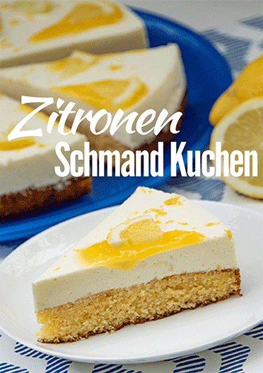 Zitronen Schmand Kuchen mit Lemon Curd Pinterestpost