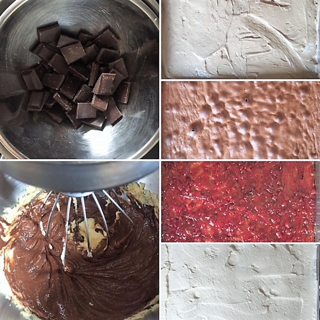 Collage-Preiselbeerkuchen