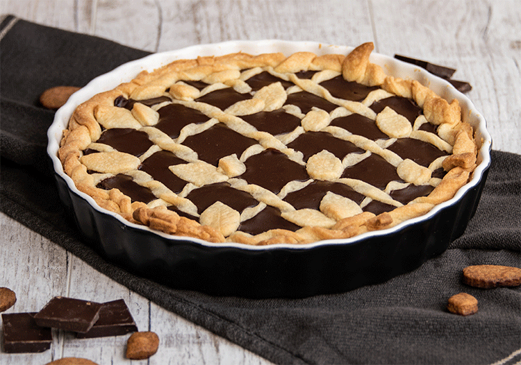 Tarte Crostata Mürbeteigkuchen mit Schokoladenfüllung