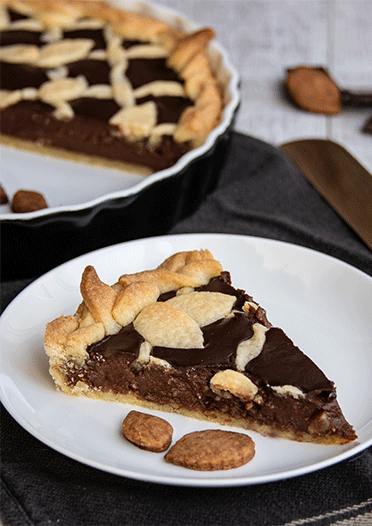 Anschnitt Crostata Schokoladenfüllung