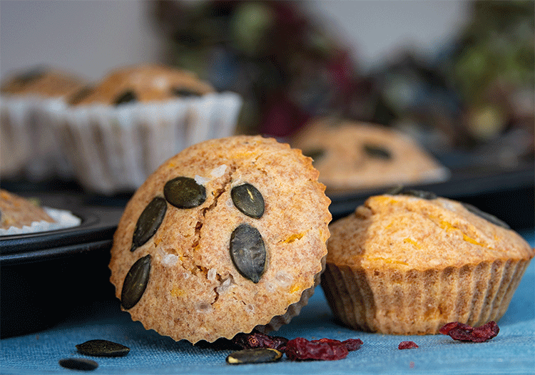 Kürbismuffins Vollkornmehl Cranberries