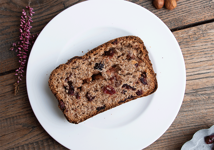 Scheibe Vollkorn-Früchtebrot