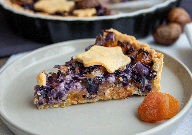 Herzhafte Quiche zu Weihnachten vegetarisch